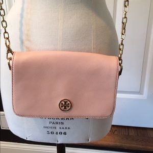 Tory Burch baby pink cross body bag