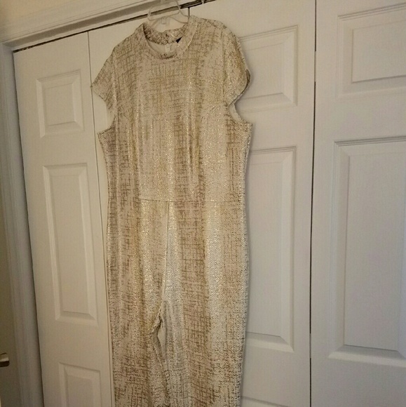 cream and gold jumpsuit