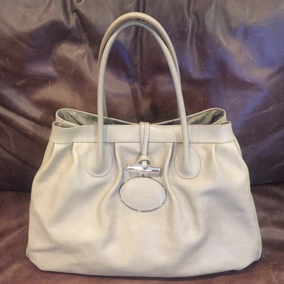 Genuine Longchamp Divine Tote - Pebble Grey