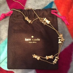 Kate Spade gold take a bow necklace