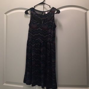 Multicolor dress with mesh cut-outs