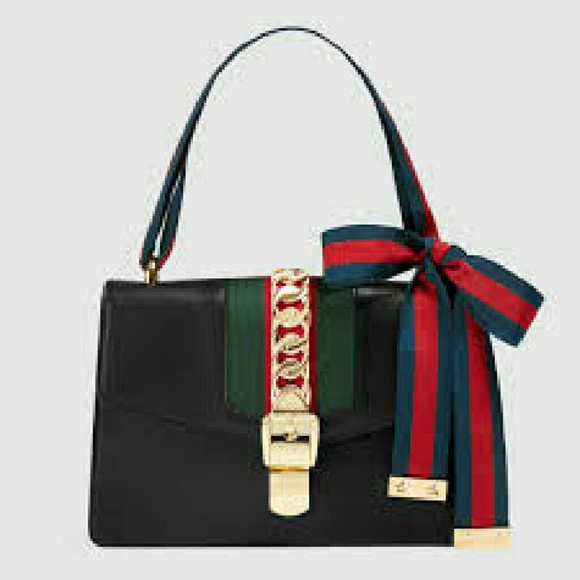 Sylvie medium canvas-paneled leather shoulder bag