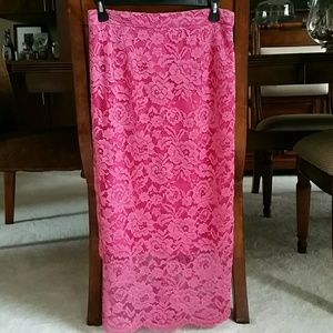 Rachel Parcell pink lace skirt, M runs small