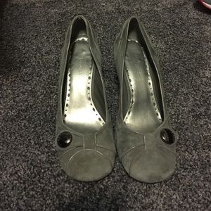 Gray suede bcbg wedges. Comfy!!