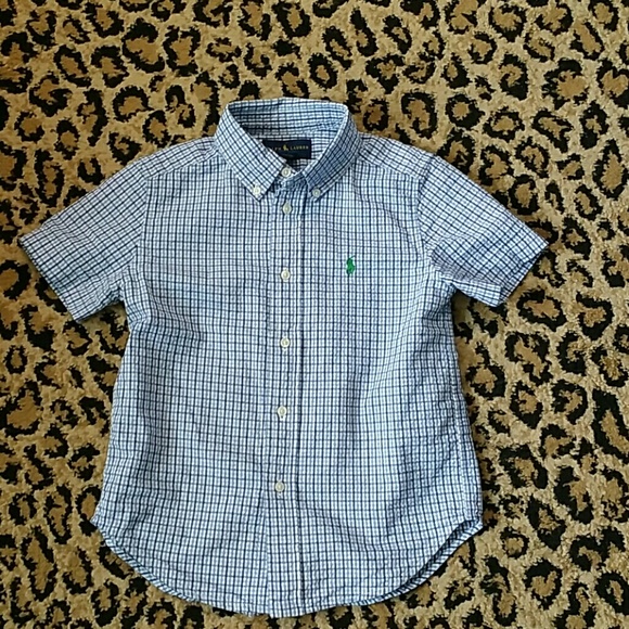 Navy Blue Striped Ralph Lauren Button Up Size 5