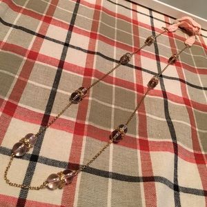 J. Crew pink beads with ribbon tie necklace