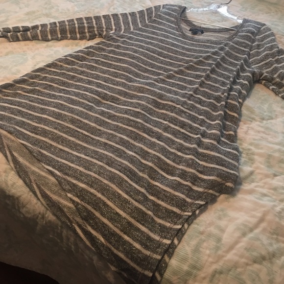 Lane Bryant asymmetrical silver stripe shirt 18/20