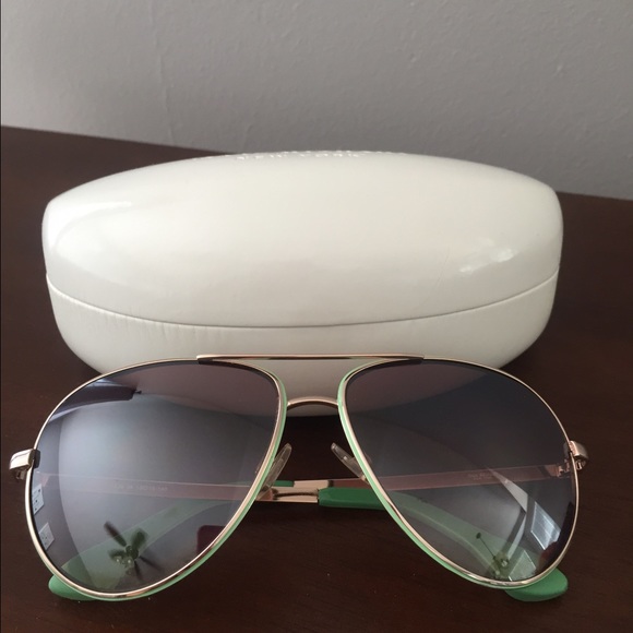 Isaac Mizrahi Mint Green & Gold Aviators
