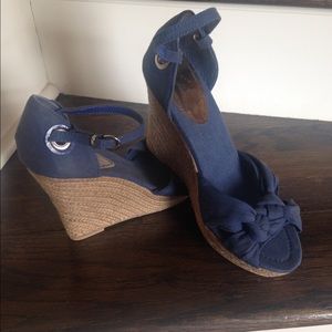 Adorable Denim Blue Wedges