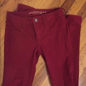 AE jeggings. Red 4 long