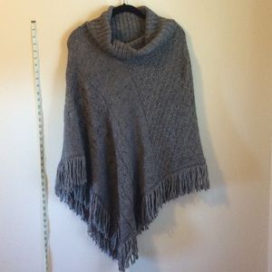 Grey Shawl/Knit Poncho