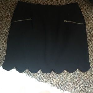 Black scalloped hem skirt