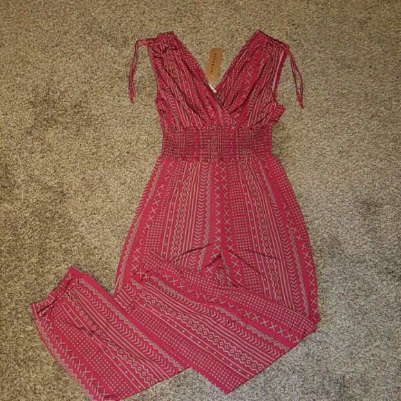 Prettiful rust color Sleeveless knit jumpsuit