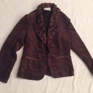 Brown Jacket coat leather size small