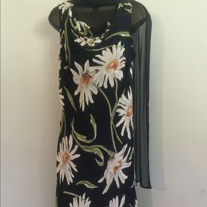 Print Long Dress with shawl