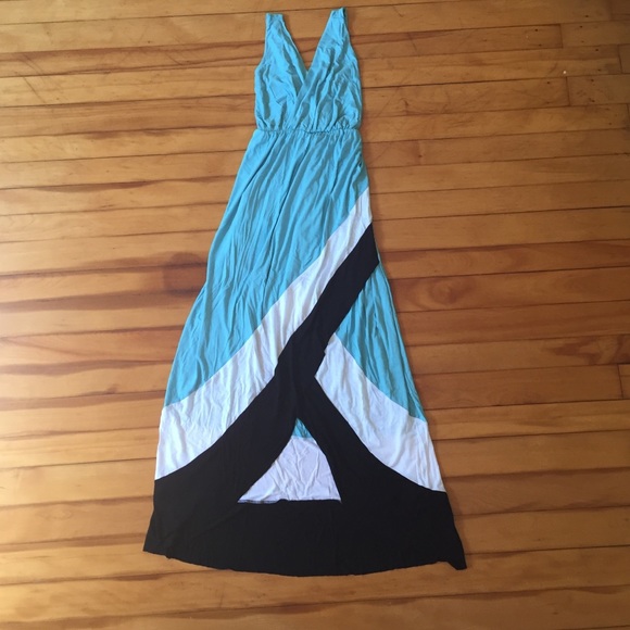 Size M high-low cross back jersey maxi dress, NWOT