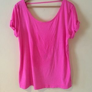 Pink tshirt-open back