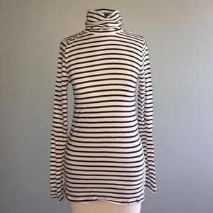 J. Crew Tissue tee Turtle Neck Stripe