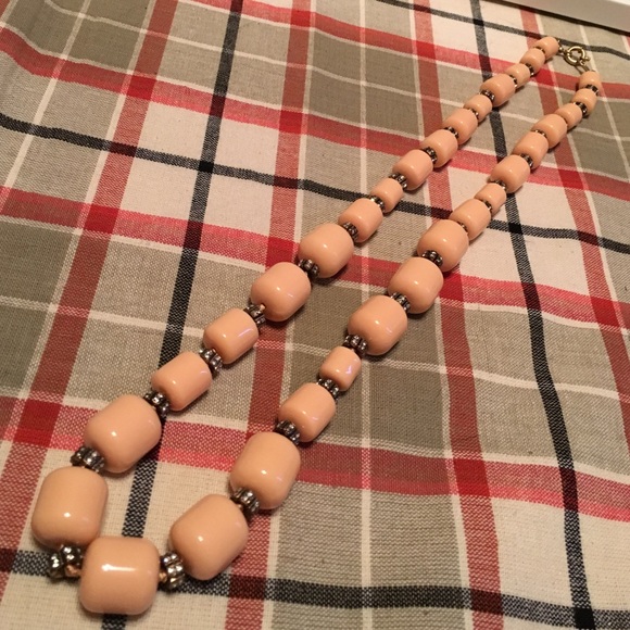 J. Crew peach beads with sparkle accents