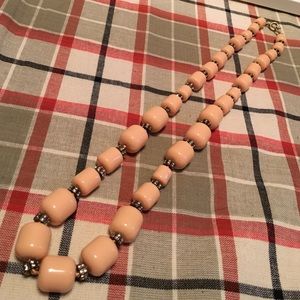 J. Crew peach beads with sparkle accents