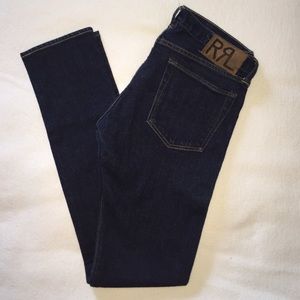 RRL Ralph Lauren Stretch Skinny Fit Jeans Dark