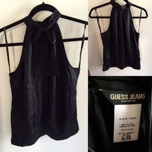 GUESS Jeans 100% Black Silk Top