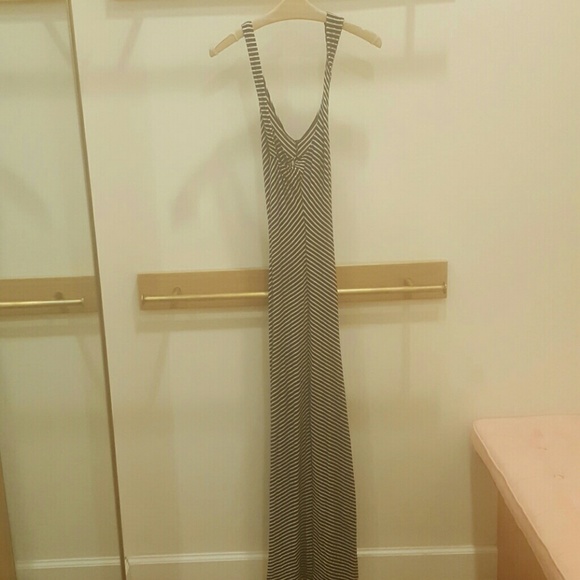 Navy & white stripe maxi dress