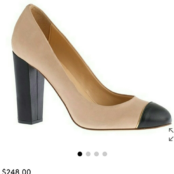 J. CREW Etta Cap Toe Leather Pump-Nude