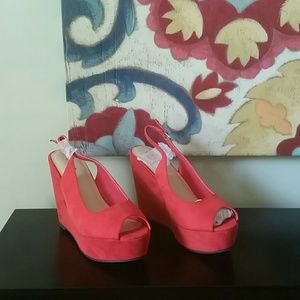 Super cute never worn red hot wedges by Torrid