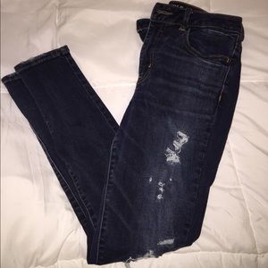 american eagle mid-rise, distressed jeans
