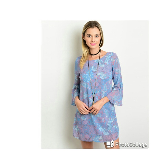 Dresses & Skirts - Floral Bell Sleeve Dress Dresses & Skirts - Floral Bell Sleeve Dress