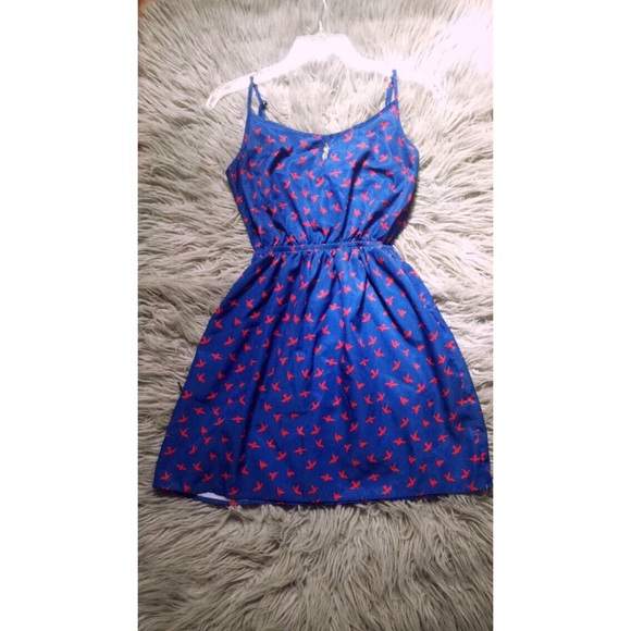 Blue & Red Bird Dress