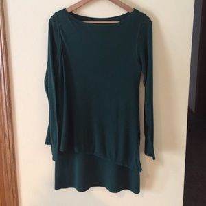 Layered tunic sweater