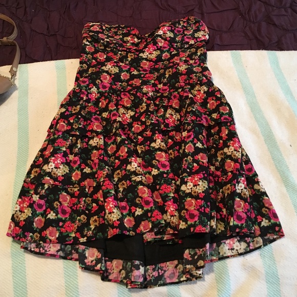Strapless floral dress