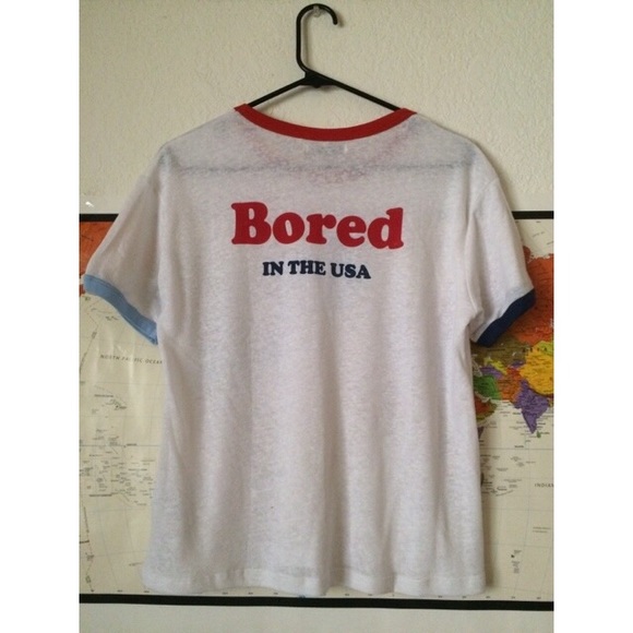 Pull&Bear "Bored in the USA" Ringer Tee
