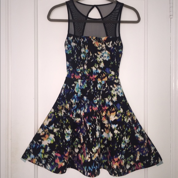 Black Mesh Floral Skater Dress // Love...Ady Brand