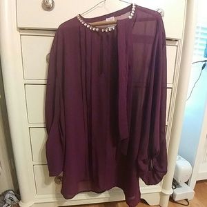 purple chiffon tunic