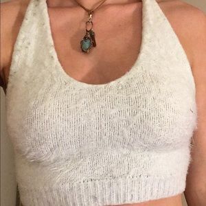 Urban outfitters fuzzy crop top