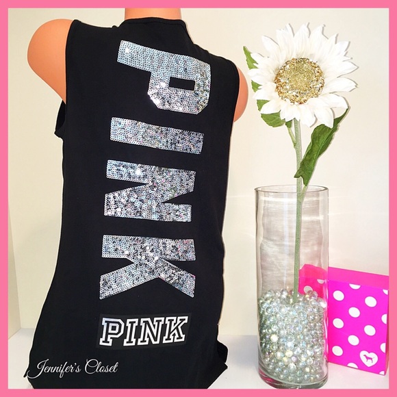 PINK Victoria's Secret Tops - ••Victoria Secret PINK•• bling logo muscle tank