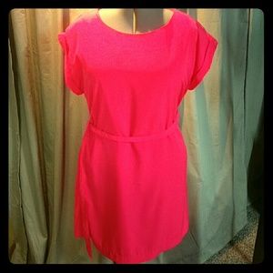 Like New GAP Bright fun belted pink dress
