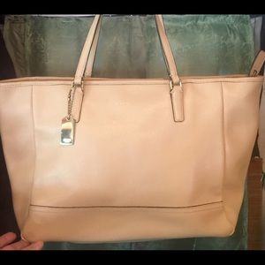 Coach Leather Tan Excellent Large Shopper Bag Tote