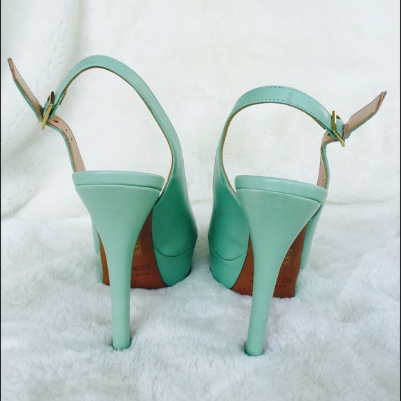 PALTER DeLISO PeepToe Sling-back Pumps - Picture 2 of 4