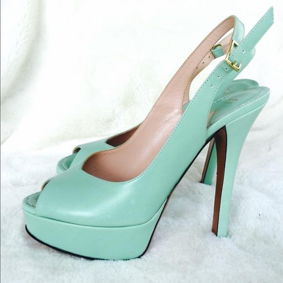 PALTER DeLISO PeepToe Sling-back Pumps - Picture 3 of 4