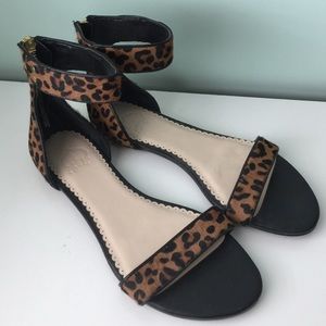 New without box C.Wonder leopard calf hair sandals