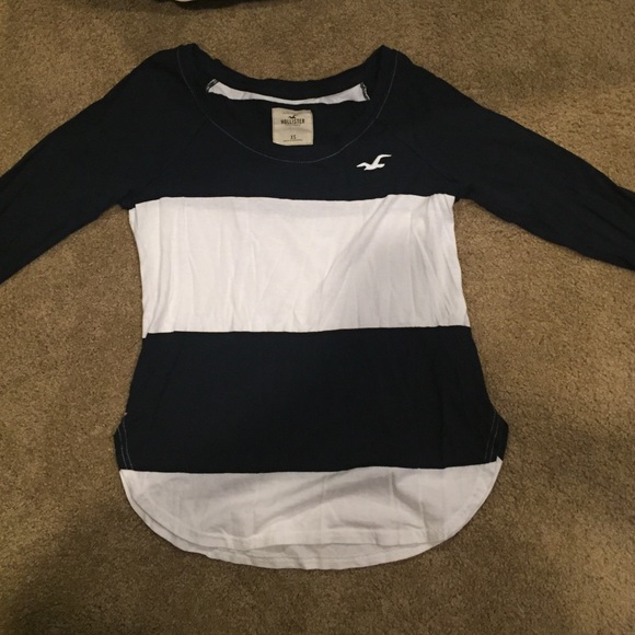 abercrombie white shirt & hollister stripped shirt