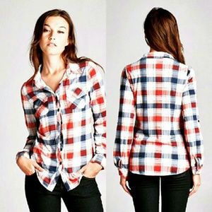 Red Blue and Yellow Flannel