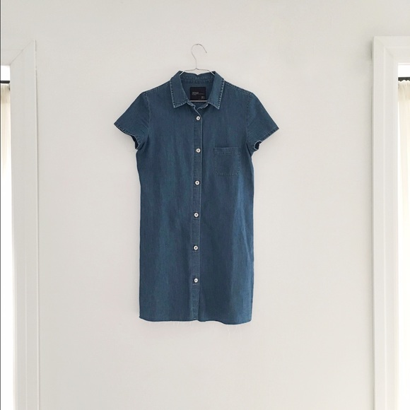 Chambray Button Down Shirt Dress Trafaluc by Zara