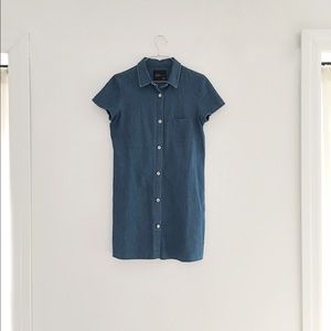 Chambray Button Down Shirt Dress Trafaluc by Zara
