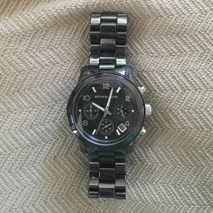 Beautiful black "gun metal" MK watch