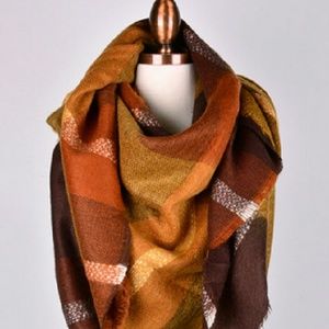 Brown and Gold Blanket scarf